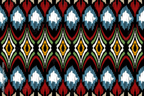 Hand draw Motif ethnic handmade beautiful Ikat art. Ethnic abstract  background art.great for textiles, banners, wallpapers, wrapping vector.
