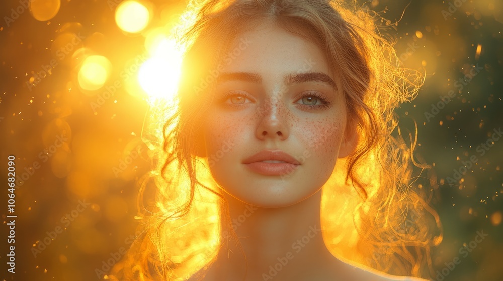 let the face appear from the sun .Outdoors female portrait of young girl caucasian model redhead woman with short hair sensual stylish model profile feminine face natural makeup posing in nature park let the face appear from the sun .Outdoors female portrait of young girl caucasian model redhead woman with short hair sensual stylish model profile feminine face natural makeup posing in nature park