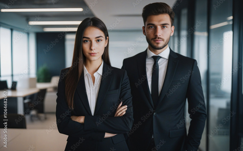 portrait of businessmen, consultants in business suits in a modern office portrait of businessmen, consultants in business suits in a modern office