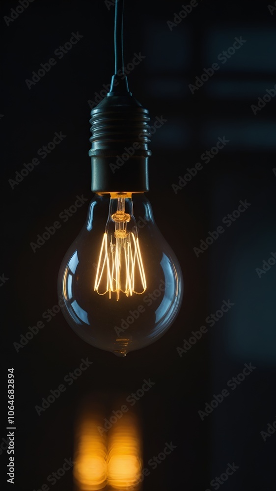 A light bulb slowly dimming and fading into darkness