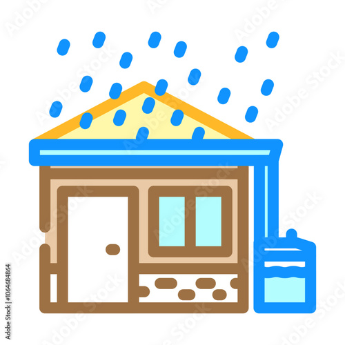 rainwater harvesting water saving color icon vector. rainwater harvesting water saving sign. isolated symbol illustration
