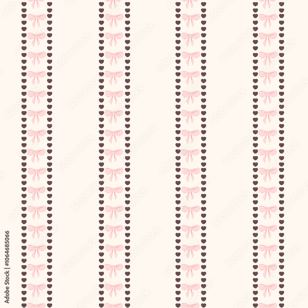 Valentine's Day seamless pattern, background texture, pattern with bows Valentine's Day seamless pattern, background texture, pattern with bows