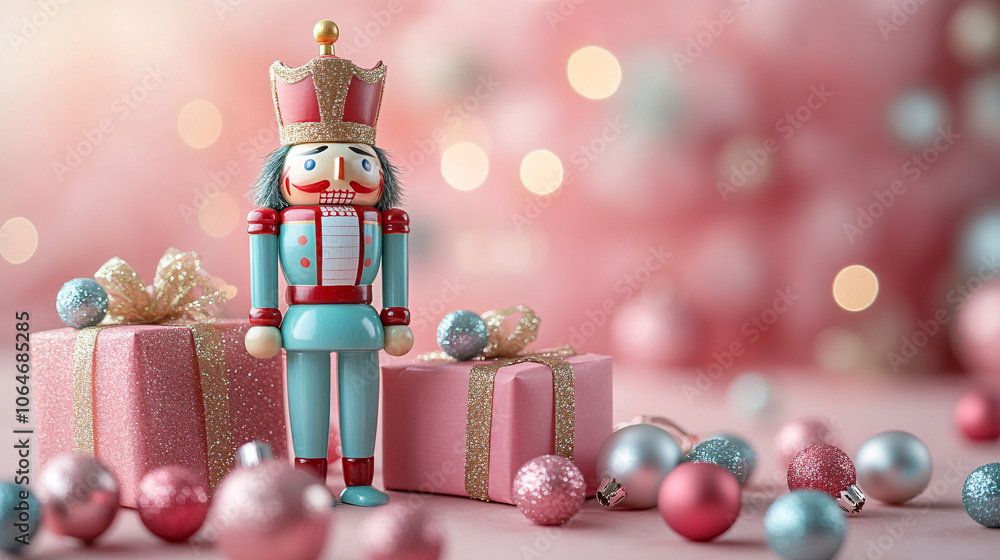 A visually appealing nutcracker figurine, perfect for holiday decorating, gift packaging, or festive cards, capturing a whimsical and nostalgic Christmas atmosphere. A visually appealing nutcracker figurine, perfect for holiday decorating, gift packaging, or festive cards, capturing a whimsical and nostalgic Christmas atmosphere.