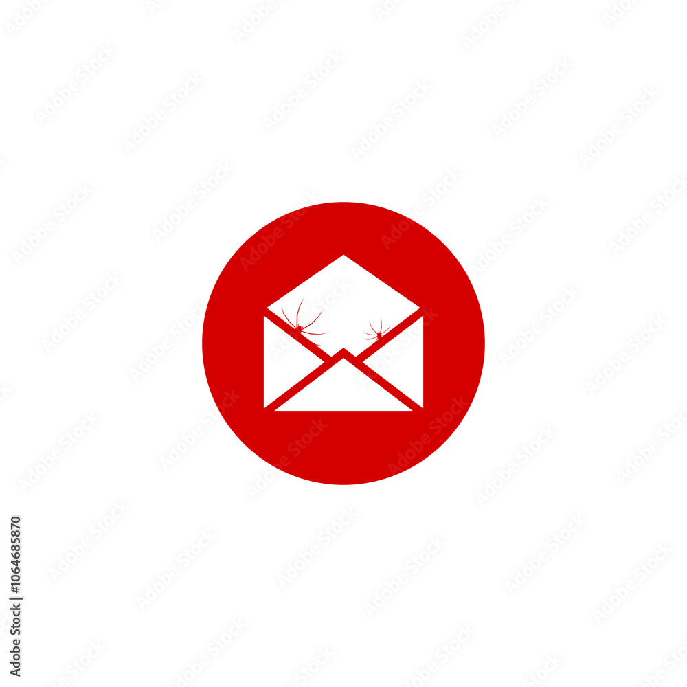 Infected email icon isolated on transparent background Infected email icon isolated on transparent background