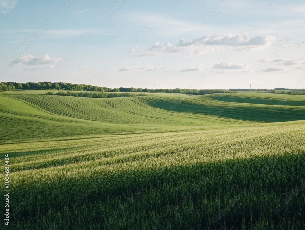 Vast green fields under a clear blue sky Vast green fields under a clear blue sky