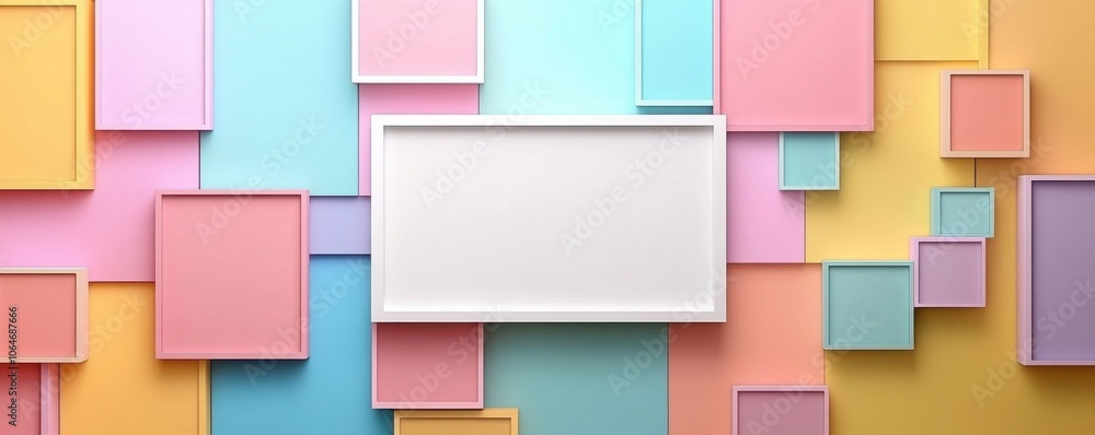 Colorful geometric abstract background with layered pastel rectangles Colorful geometric abstract background with layered pastel rectangles