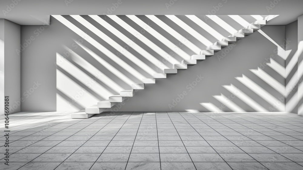 A black and white photograph of a staircase, with the steps creating a repeating pattern of light and shadow triangles. A black and white photograph of a staircase, with the steps creating a repeating pattern of light and shadow triangles.