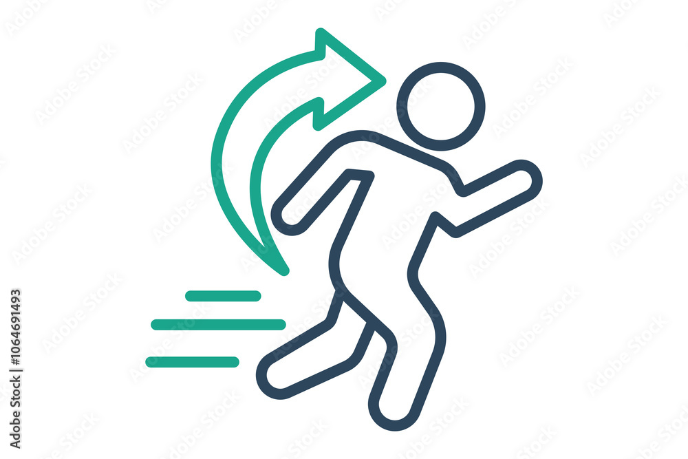 Endurance icon. line icon style. people with arrow. icon related to motivation. success elements vector illustration Endurance icon. line icon style. people with arrow. icon related to motivation. success elements vector illustration