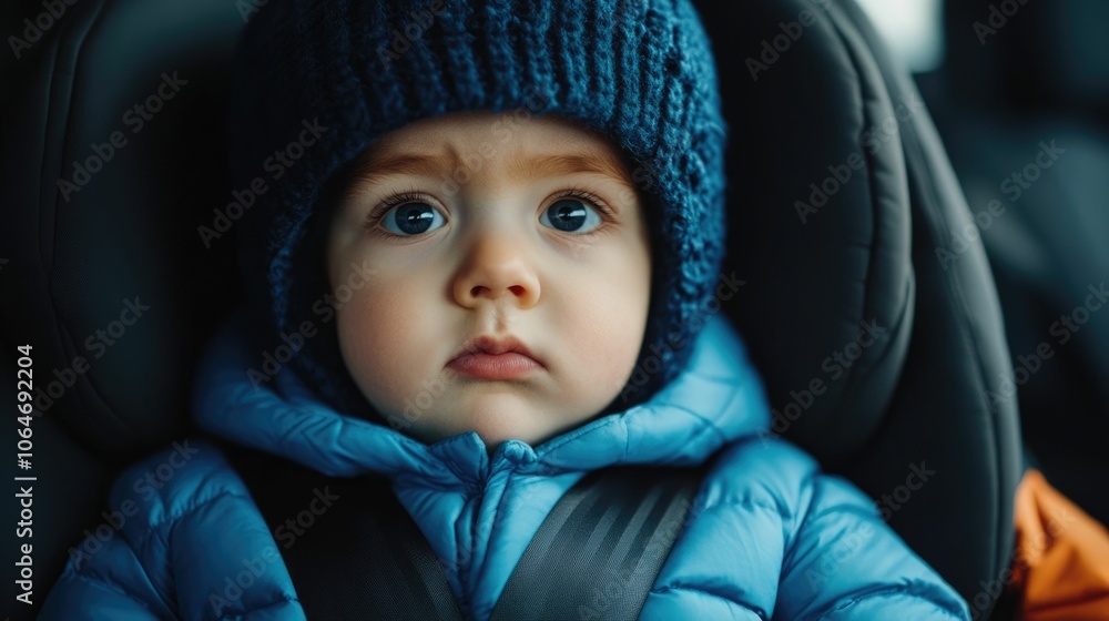 Attentive Mother Securely Fastening Toddler Son in Car Seat Double Checking Safety Belt for Protective Transport Attentive Mother Securely Fastening Toddler Son in Car Seat Double Checking Safety Belt for Protective Transport
