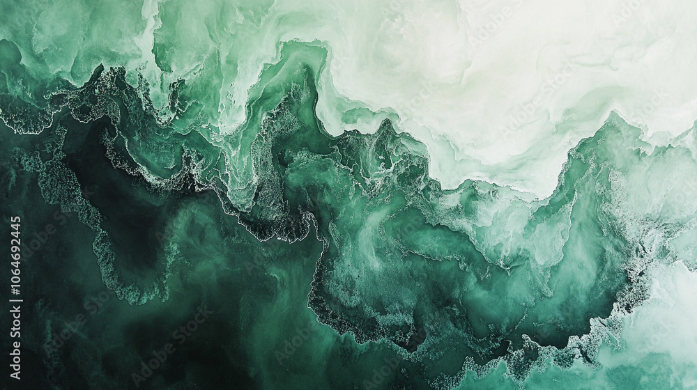 Aerial view of turquoise and emerald abstract ocean waves, showcasing dynamic textures and patterns Aerial view of turquoise and emerald abstract ocean waves, showcasing dynamic textures and patterns