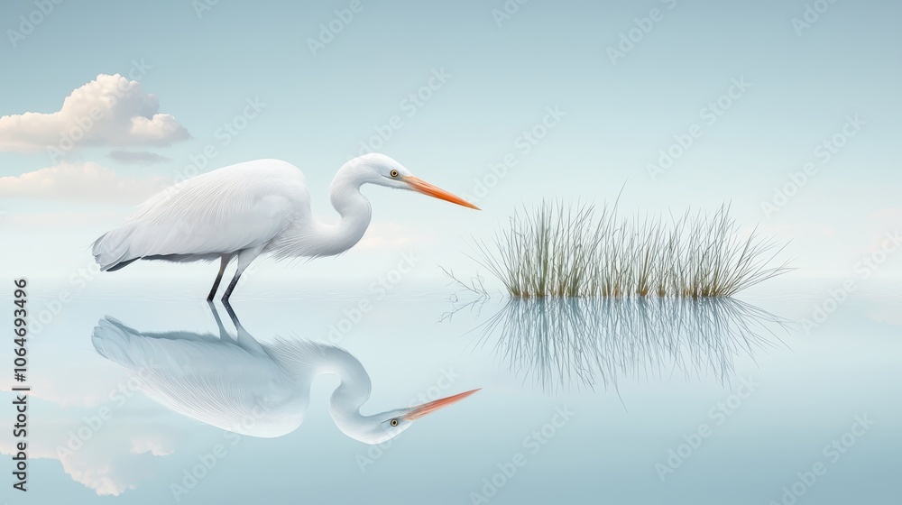 A heron wades patiently in the shallows of a wetland, its long beak poised to snatch a fish from the water. A heron wades patiently in the shallows of a wetland, its long beak poised to snatch a fish from the water.