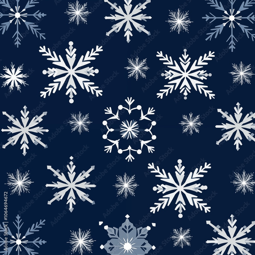 Stylized snowflakes in a geometric, minimalist design, Generative Ai