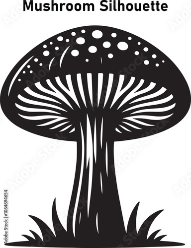 Mushroom silhouette vector illustration design. Eps vector photo