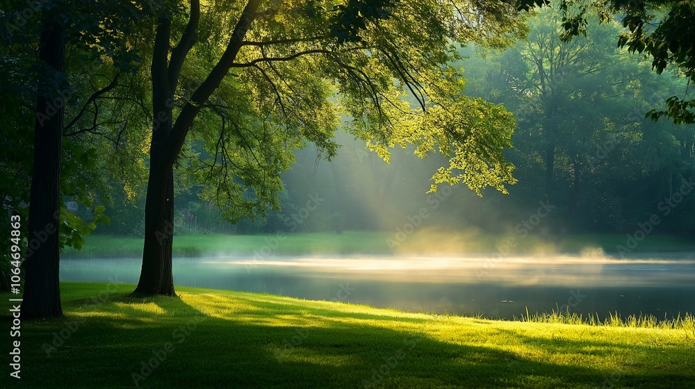 Fototapeta premium nice landscape theme with calm feeling