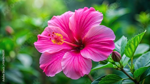 Vibrant close-up of a pink hibiscus flower, pink, hibiscus, flower, petals, bloom, close-up, vibrant, nature, tropical