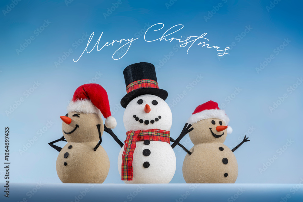 A joyful snowman and two sandy snowmen pose together for a Christmas and New Year celebration! This mix of winter and beach vibes brings a fresh holiday twist. A joyful snowman and two sandy snowmen pose together for a Christmas and New Year celebration! This mix of winter and beach vibes brings a fresh holiday twist.