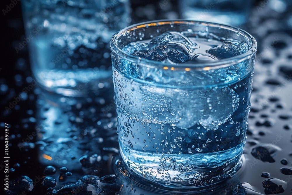 Melting ice: Take a picture of the melting ice as water drops run down the glass. Melting ice: Take a picture of the melting ice as water drops run down the glass.