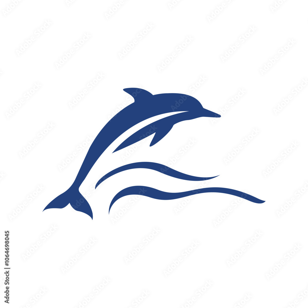 Fototapeta premium creative dancing dolphin logo design vector illustrations