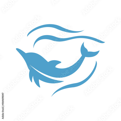 creative dancing dolphin logo design vector illustrations