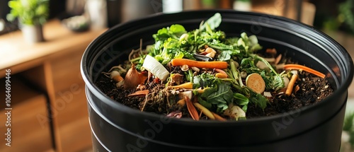 Obraz na płótnie Fresh vegetable scraps in compost bin