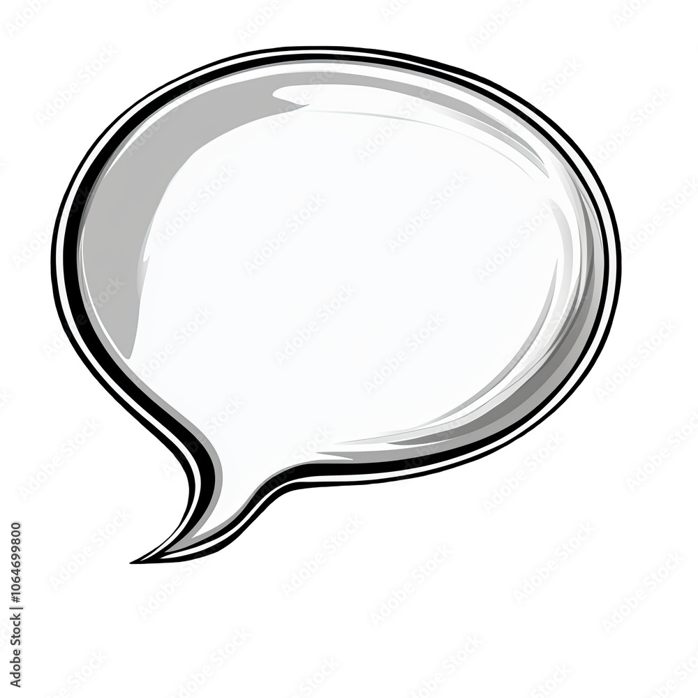 Blank Comic Speech Bubble with Bold Outline Blank Comic Speech Bubble with Bold Outline