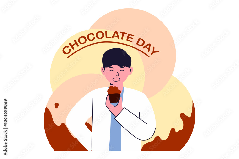 World Chocolate Day Flat Design Illustration World Chocolate Day Flat Design Illustration