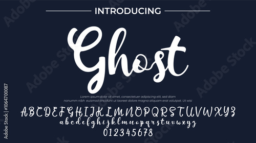 Ghost Font Stylish brush painted an uppercase vector letters, alphabet, typeface