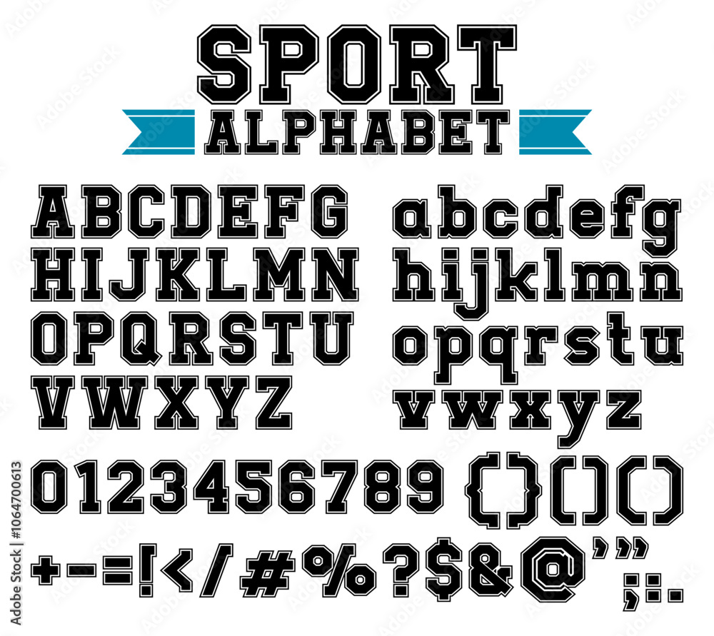 Sport college alphabet fonts silhouette Sport college alphabet fonts silhouette