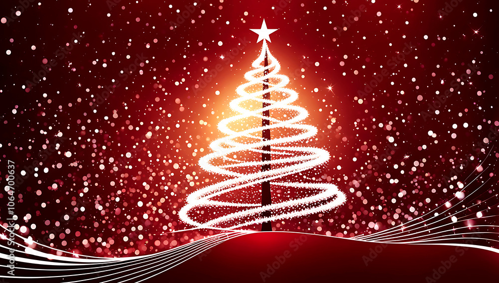 Christmas trees made of interconnected glowing lines and dots, resembling a network or constellation, positioned on either side of the image ,festive holiday theme Christmas trees made of interconnected glowing lines and dots, resembling a network or constellation, positioned on either side of the image ,festive holiday theme