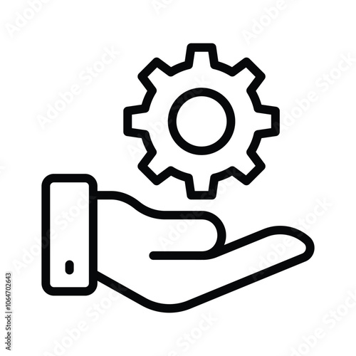 Hand holding a gear, symbolizing technical assistance