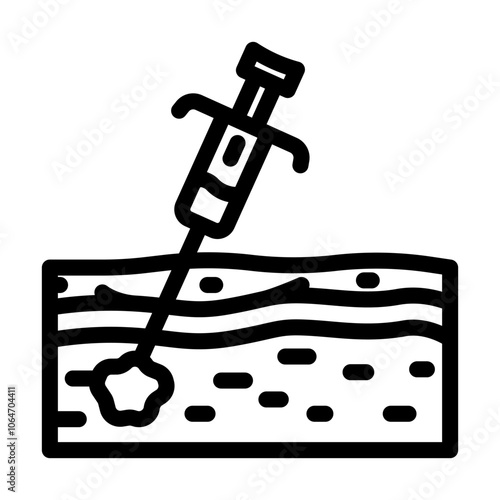 biopsy cancer treatment line icon vector. biopsy cancer treatment sign. isolated contour symbol black illustration
