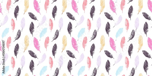 Feather pattern with a light, delicate design. seamless background pattern
