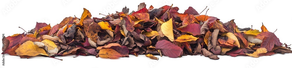 Pile of Colorful Autumn Leaves Isolated on White Background Pile of Colorful Autumn Leaves Isolated on White Background