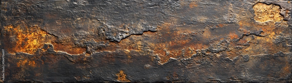 Close-up Texture of Rusted Metal with Flakes of Orange and Black Close-up Texture of Rusted Metal with Flakes of Orange and Black