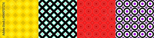 Seamless geometric threetone pattern set