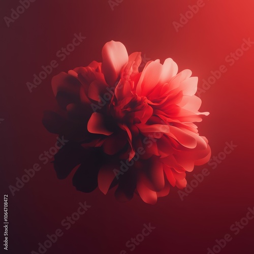 Flower Composed of Light Blooms in the Center of a Red Background photo