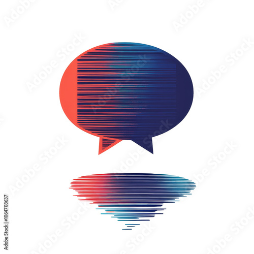 Colorful flat illustration of a speech bubble featuring text, ideal for communication-themed designs and digital content.