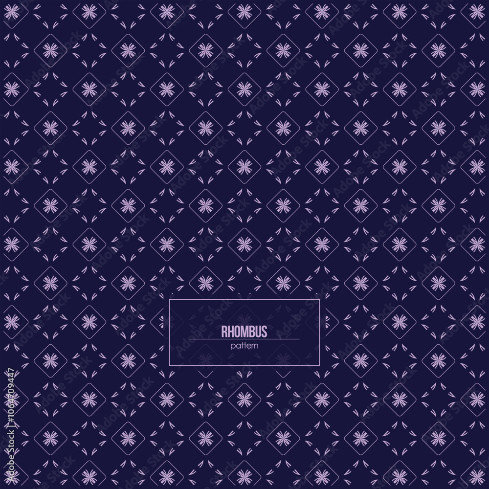 rhombus with simple ornaments pattern with dark blue bakcground rhombus with simple ornaments pattern with dark blue bakcground
