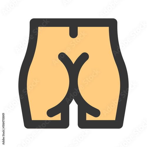 buttocks outline fill icon