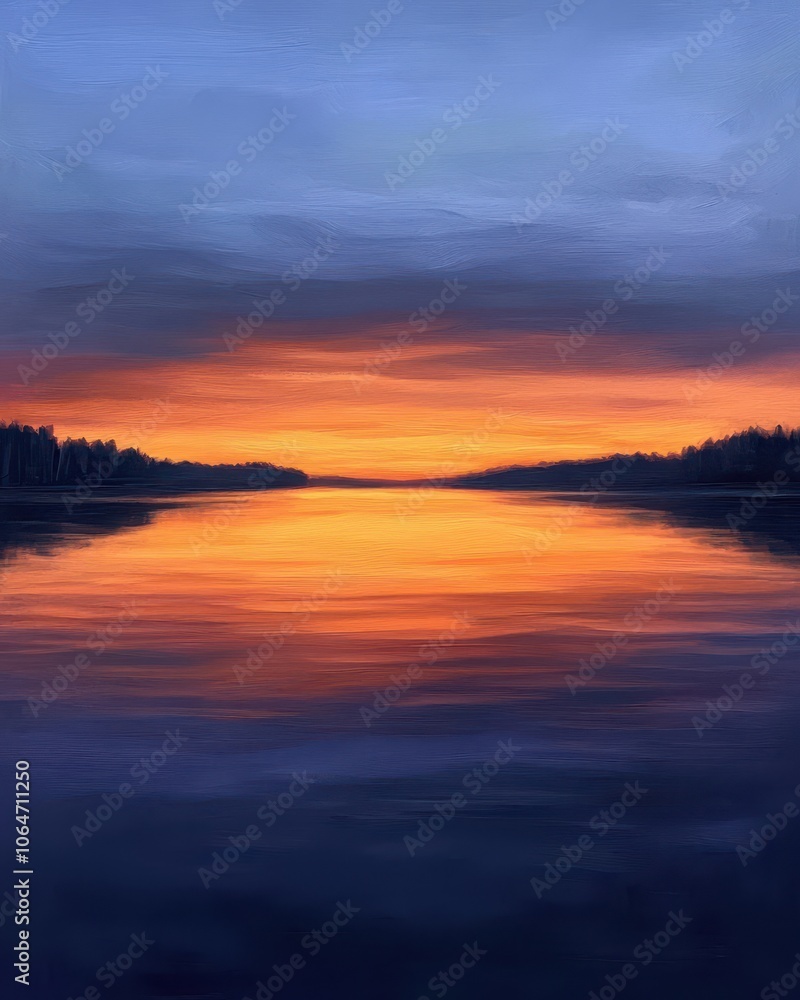 Mesmerizing dawn over a vast lake, reflecting tranquility and the profound beauty of nature's awakening. Mesmerizing dawn over a vast lake, reflecting tranquility and the profound beauty of nature's awakening.
