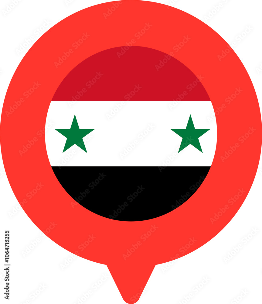 Syria Flag On Pin Icon Syria Flag On Pin Icon