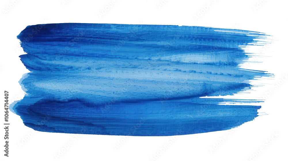 Fototapeta premium Serene Blue Watercolor Stroke, a gentle wash of soft blue hues blending seamlessly, evoking tranquility and grace against a clean white backdrop.