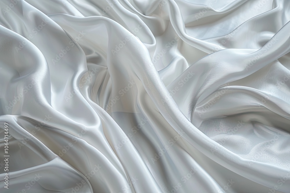 Obraz premium Close up of a white cloth with beautiful waves on its surface