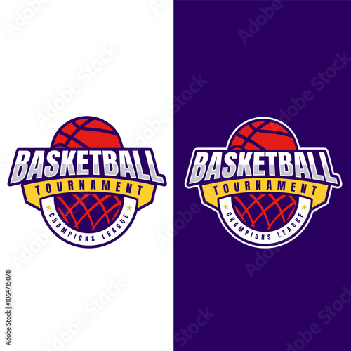 Basketball logo design template simple style design vector