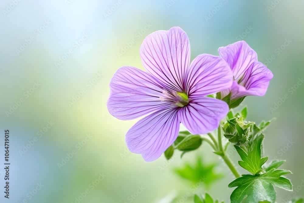 Fototapeta premium Delicate purple flower blooms beautifully