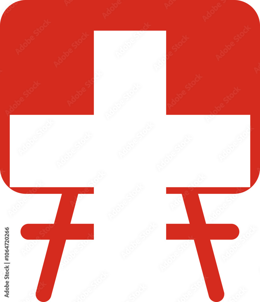 Obraz premium Switzerland Flag On White Board