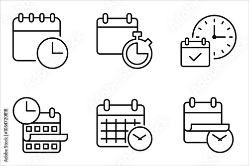 Schedule concept icon set. Time management, planning. Calendar, vector illustration on white background