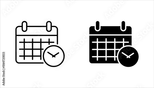 Schedule concept icon set. Time management, planning. Calendar, vector illustration on white background