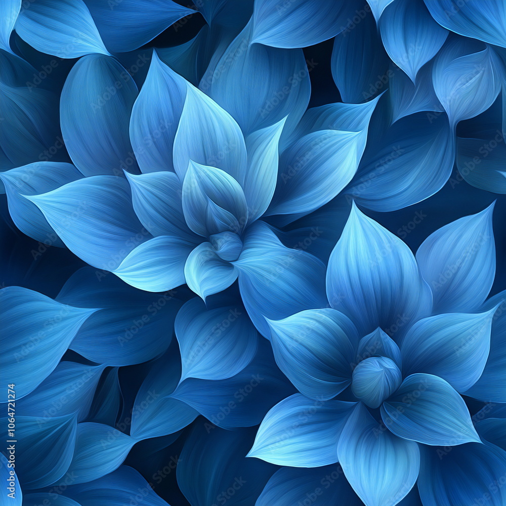 Seamless Pattern: A close-up of blue flowers with delicate petals. The image is soft and calming, perfect for a nature or floral theme. Seamless Pattern: A close-up of blue flowers with delicate petals. The image is soft and calming, perfect for a nature or floral theme.