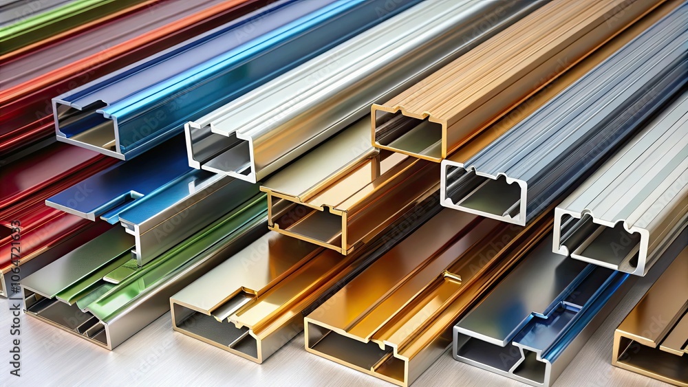 Anodized aluminum profiles in various colors and finishes , metal, anodized, aluminum, profiles, samples Anodized aluminum profiles in various colors and finishes , metal, anodized, aluminum, profiles, samples